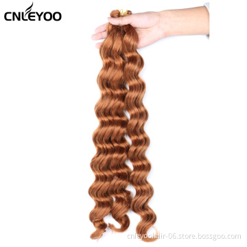 20 Inch Deep Wave Bulk Hair Brown Pre-twisted Synthetic Deep Hair Crochet Braids For Beauty